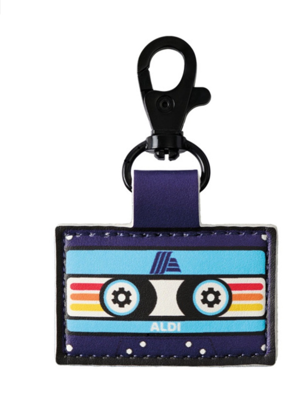 Aldi 2026 Retro Cassette Tape Quarter Keeper Key and Quarter Holder Keychain NWT